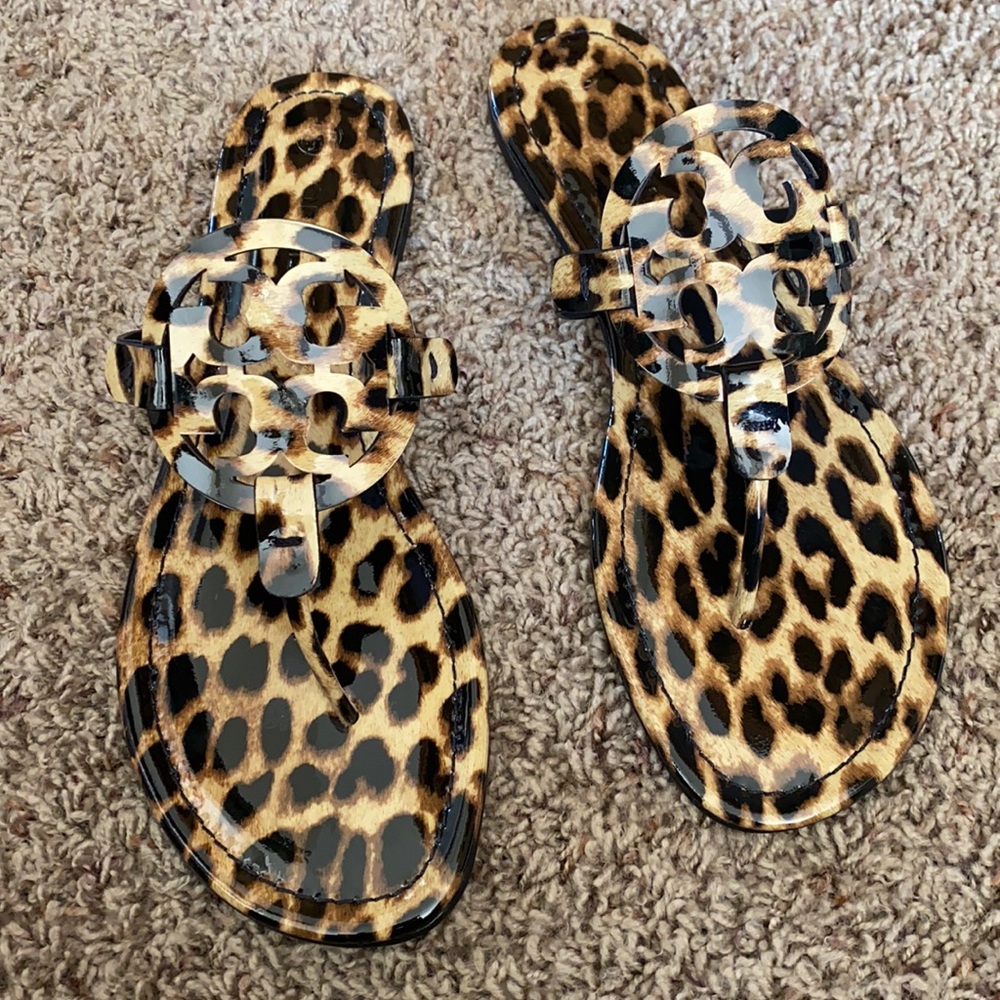 Tory Burch Miller Sandal in Patent Leather Leopard